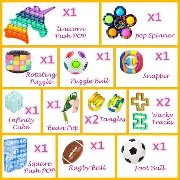 50 Pack Premium Bundle Fidget Toys Set For Kids