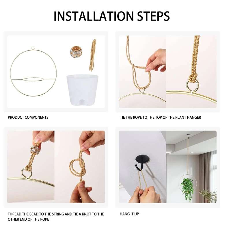 3 Pack Metal Hanging Planter With Pots
