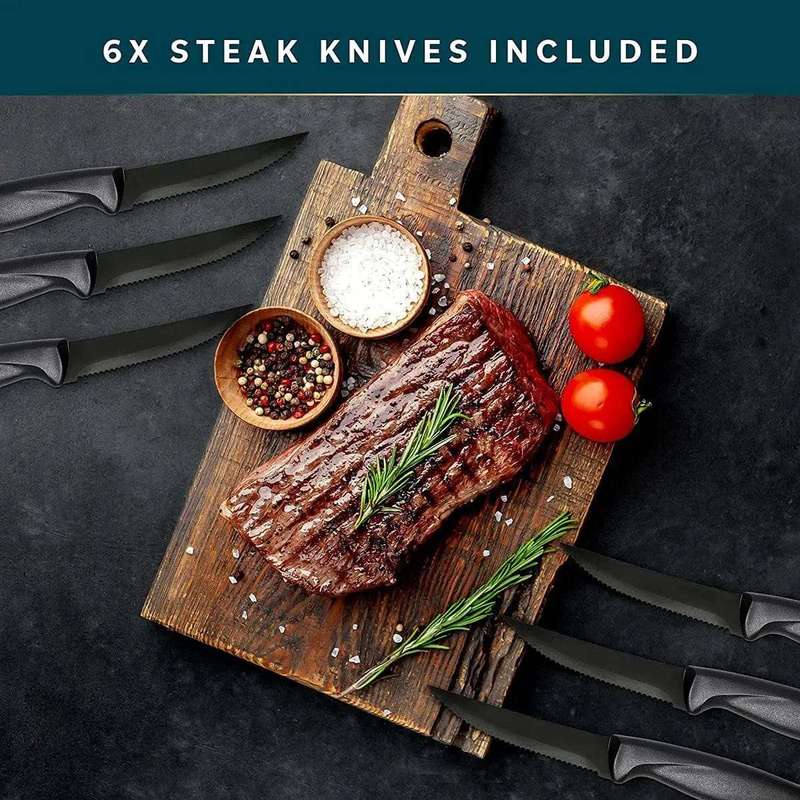 18 Piece Stainless Steel Kitchen Knife Set & Stand