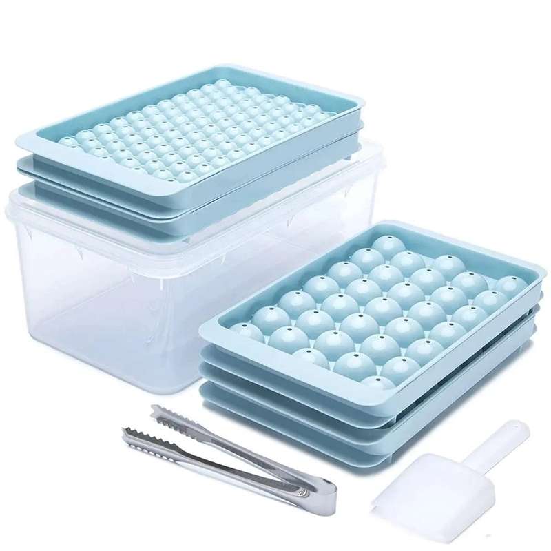 4 Pack Round Large and Mini Ice Cube Tray Set