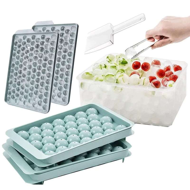 4 Pack Round Large and Mini Ice Cube Tray Set