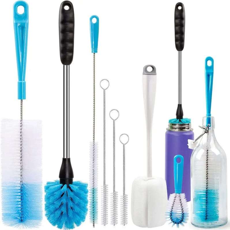 8 Pack Bottle Cleaner Brush Set - Long Handle