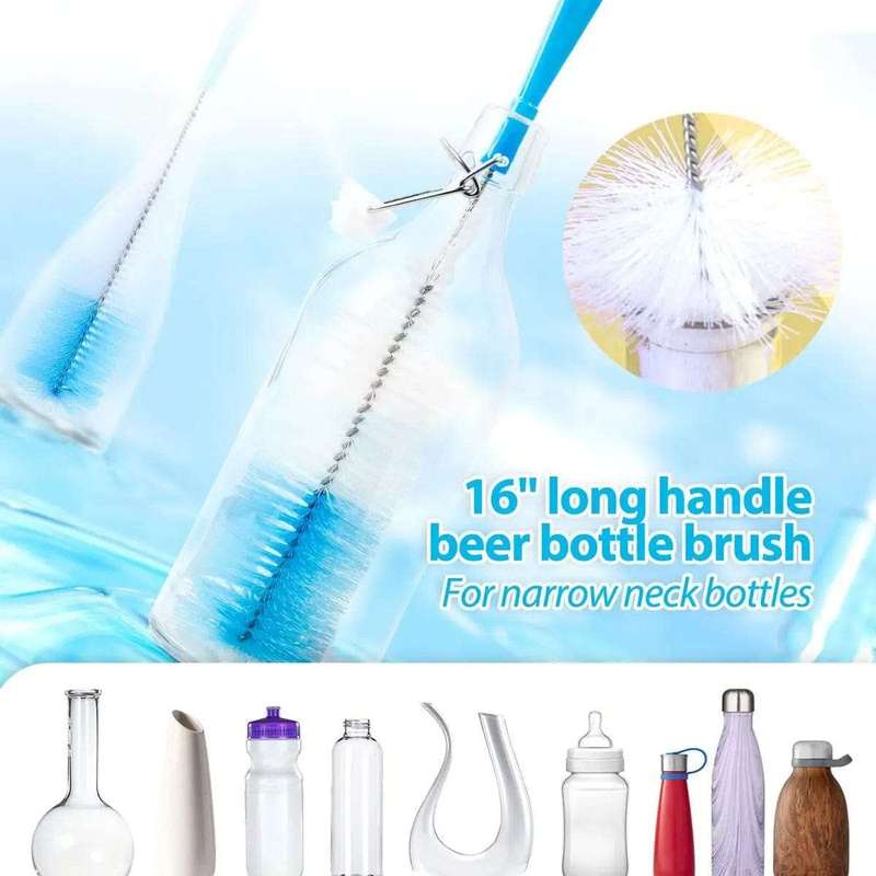 8 Pack Bottle Cleaner Brush Set - Long Handle