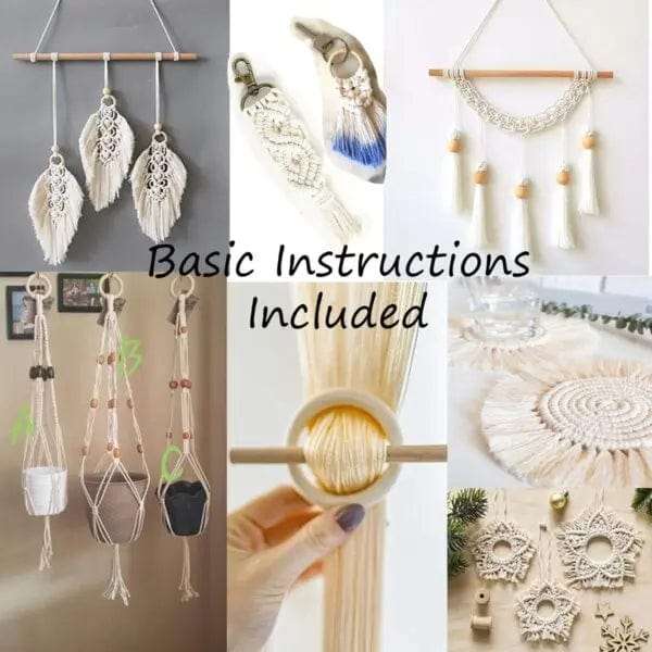 121 Pieces DIY Macrame Craft Kit with Cord & Beads