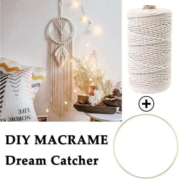 121 Pieces DIY Macrame Craft Kit with Cord & Beads