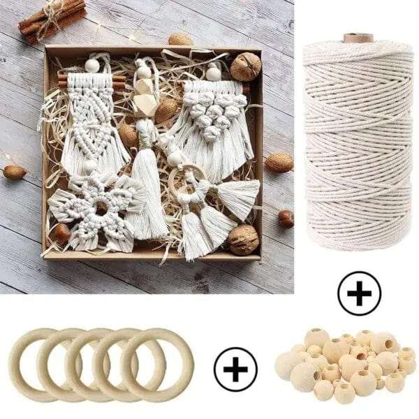 226 Pcs DIY Macrame Craft Kit With 205m Cord
