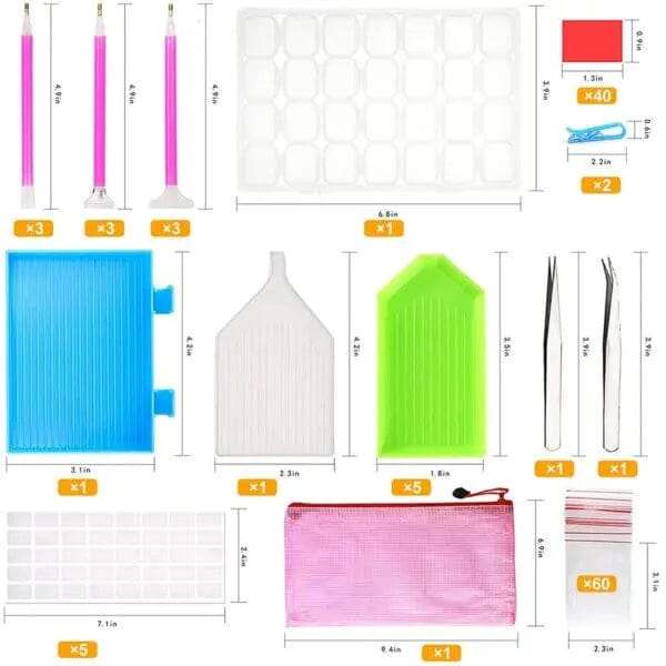 Diamond Painting Kit With 600 Beads & Tools Set