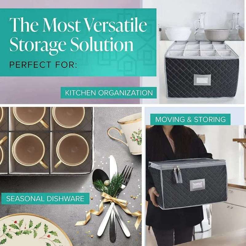Glassware Storage Organiser Quilted Moving Packing Boxes- Holds 12 Wine Glasses