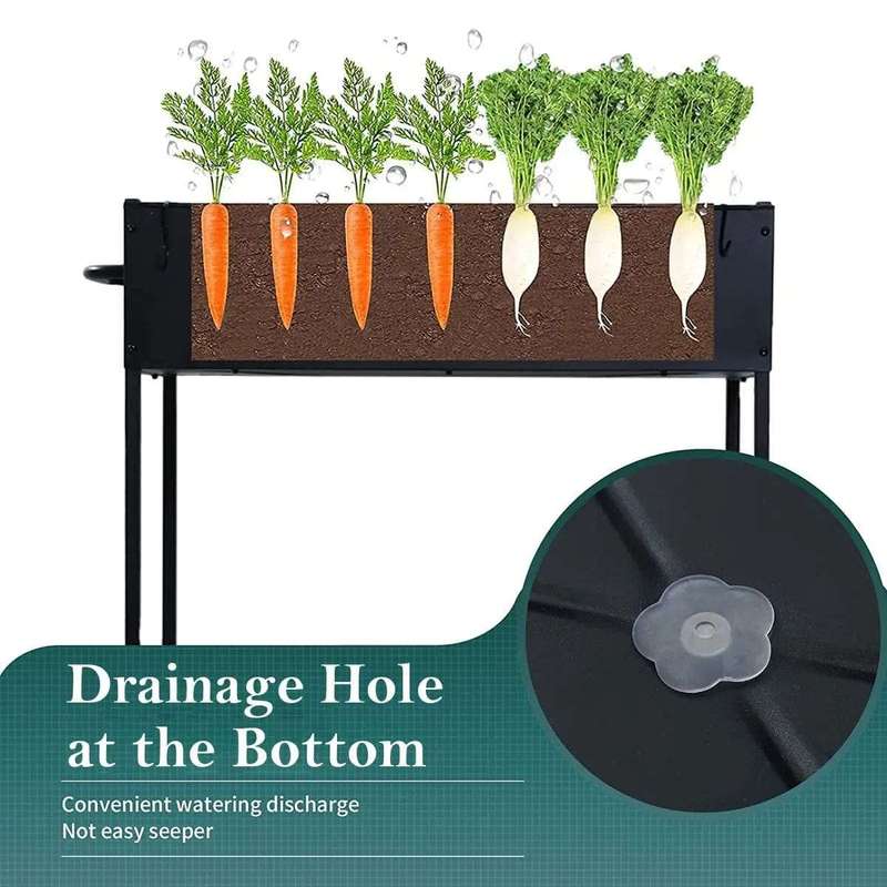 Metal Raised Bed Planter Box For Vegetable & Flowers With Legs & Wheels