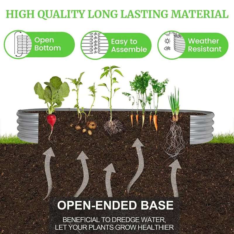 Galvanised Metal Raised Bed Vegetable Planter Box- Large