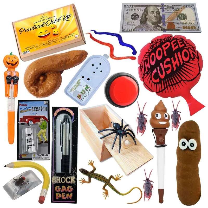 20 Piece Prank Joke Kit With Whopee Cushion