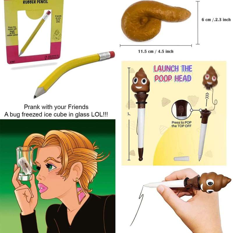 20 Piece Prank Joke Kit With Whopee Cushion