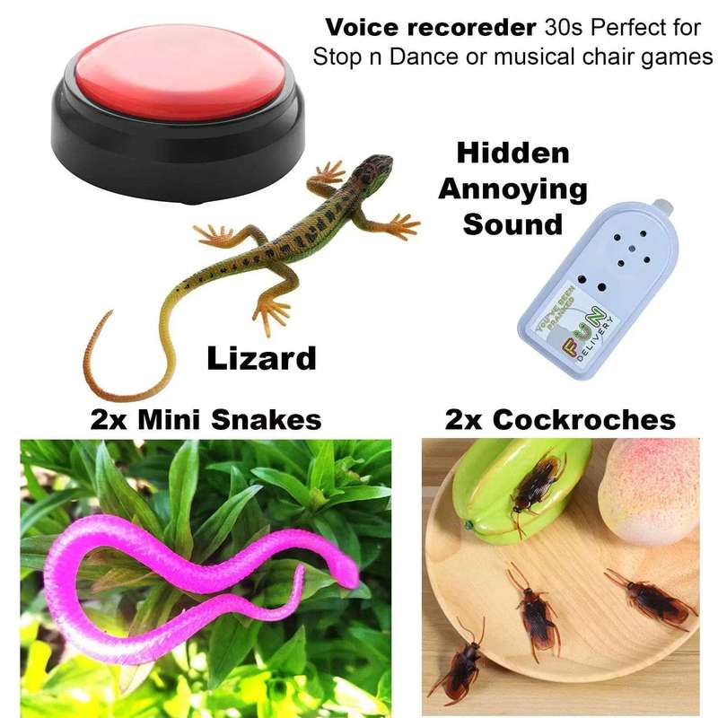 20 Piece Prank Joke Kit With Whopee Cushion