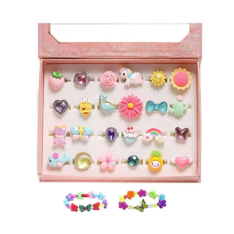 26 Piece Little Girl Rings & Bracelets - Pretend Play