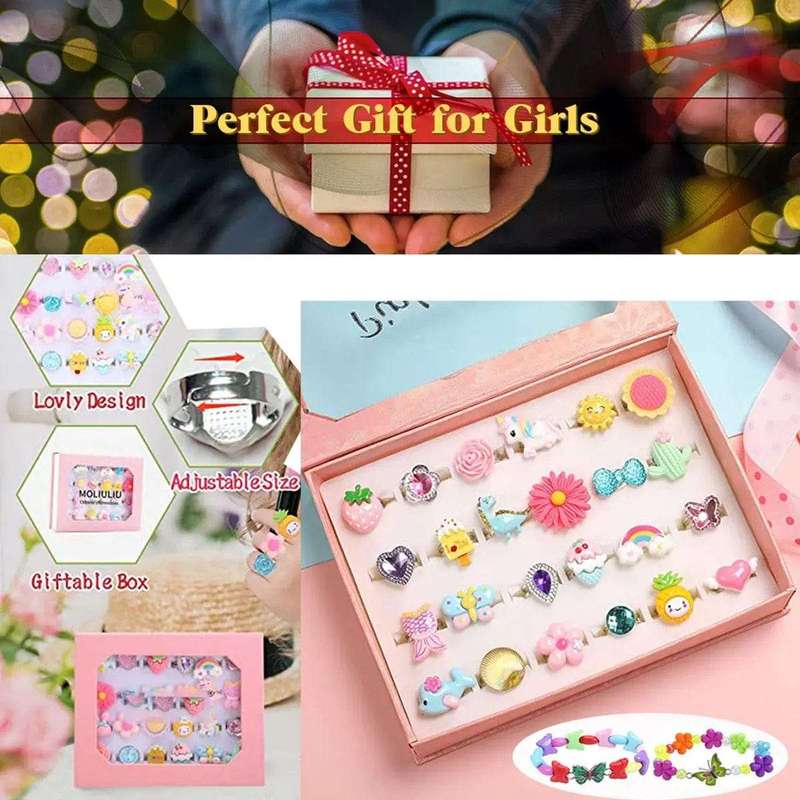 26 Piece Little Girl Rings & Bracelets - Pretend Play