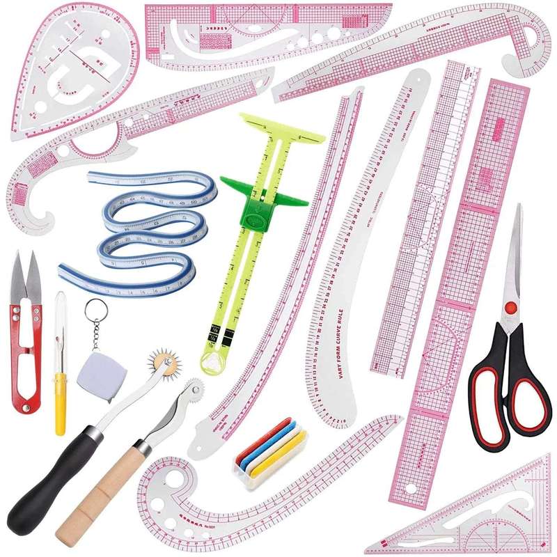 22 Pcs Pattern Making Ruler Set For Pattern Making