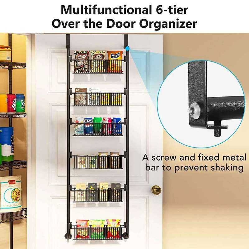 6 Tier Over The Door Hanging Spice Rack Organiser