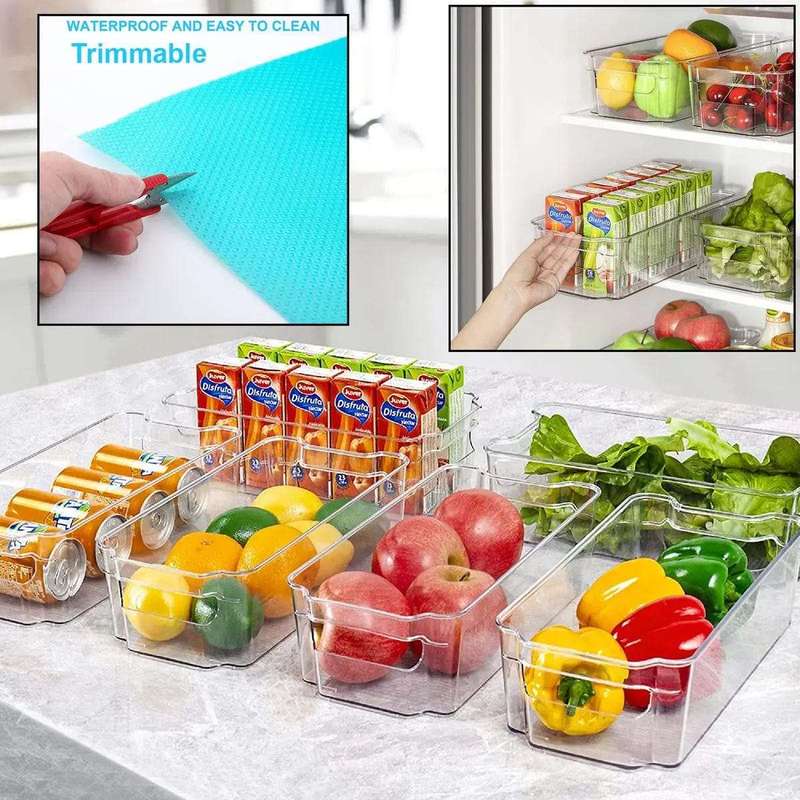 18 Pcs Refrigerator Organization Containers & Liners