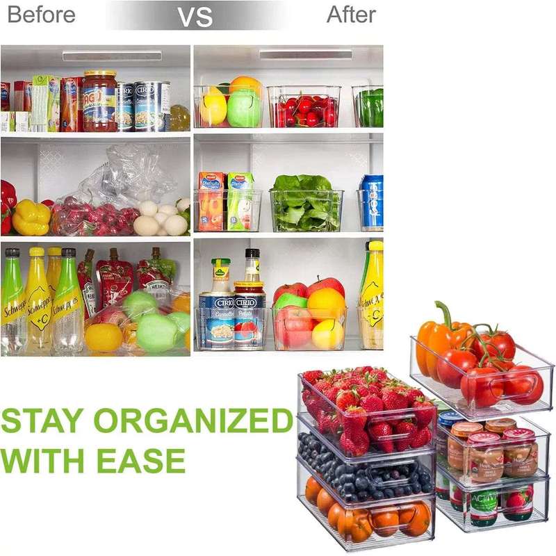 18 Pcs Refrigerator Organization Containers & Liners