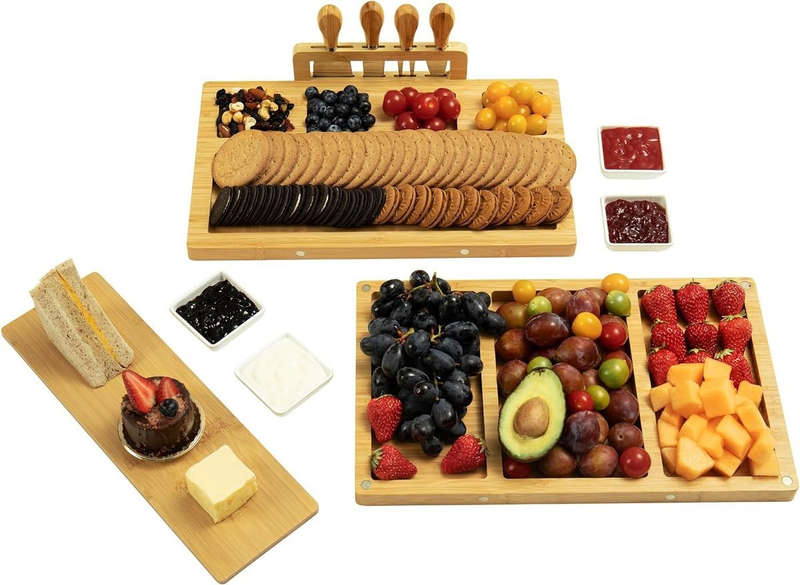 Cheese Board and Knife Set With Extra Plate Charcuterie-Large