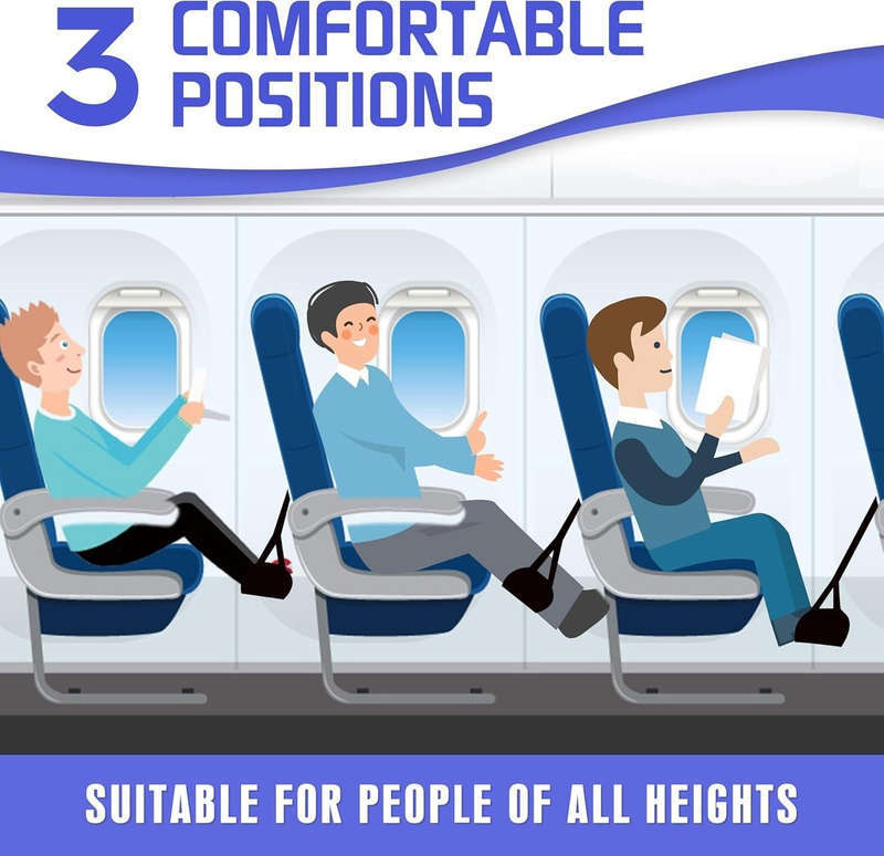 2-Pack Airplane Foot Rest Hammock (Memory Foam) For Travel Office Desk Home