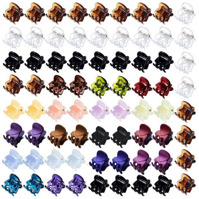72 Pack Durable Mini Hair Claw Clips For Girls & Women Hairstyles-21 Colors