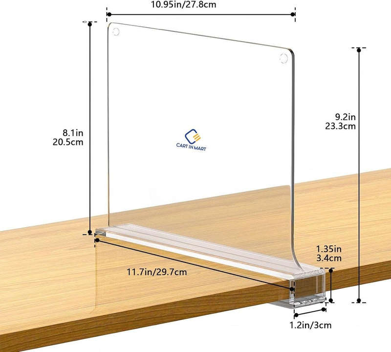 Clear Acrylic Shelf Dividers Organiser for Closet Wardrobe Drawer - 12-piece