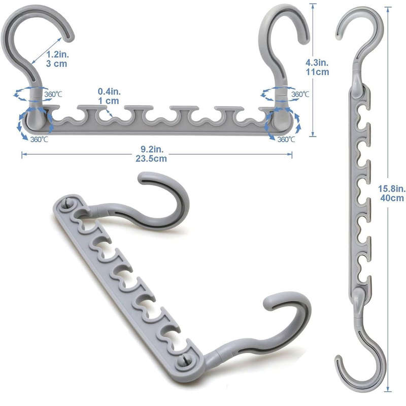 Magic Closet Hangers for Clothes Space Saving Organizers - Rotating - Pack of 12