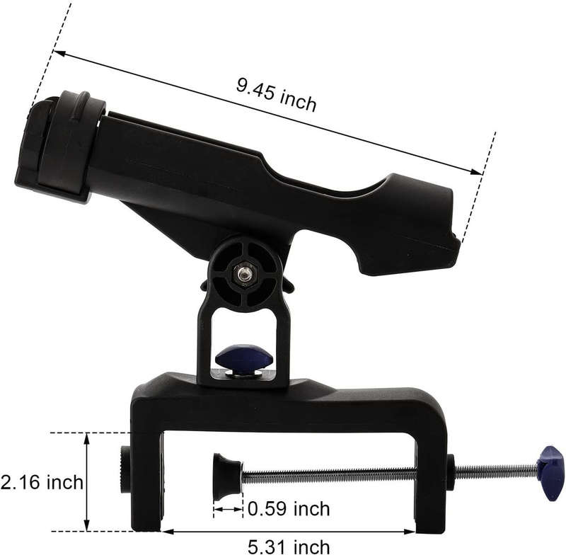 2 Pack Boat Fishing Rod Holders 360 Adjustable With Large Clamp Opening
