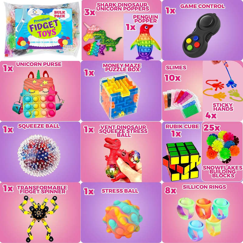 120 Pack Deluxe Bundle Sensory Fidget Toys For Kids Adults