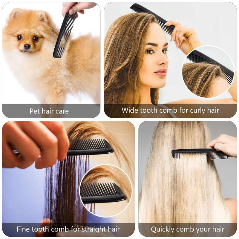 12-Pack Pocket Hair Combs | Fine-Tooth Travel Combs for All Hair Types |