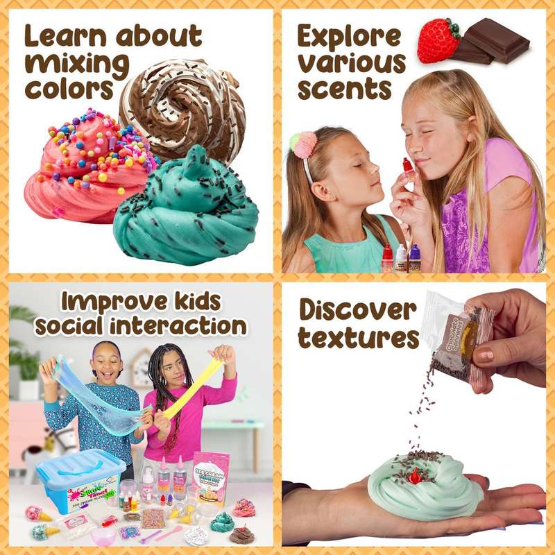 Stationery Ice Cream Slime Making Kit For Girls & Boys