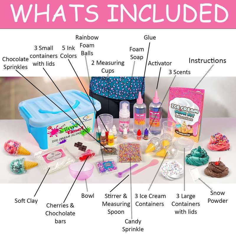 Stationery Ice Cream Slime Making Kit For Girls & Boys