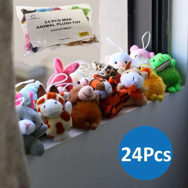 Kids' Mini Animal Plush Toy Bulk Party Favor Stuffed Plushies - 24 Pack