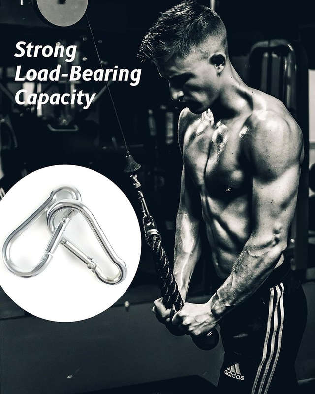 8 Piece Heavy Duty Carabiner Clips Steel Spring Snap Hook-8cm & 6cm(4 Each)