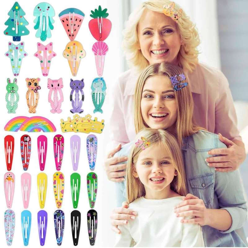 Hair Clips For Girls Women Teens Metal Snap Hair Pin, Barrettes - 100 Piece