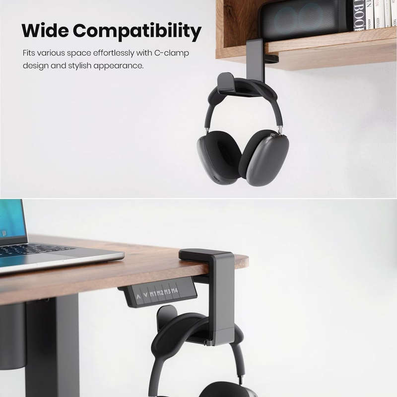 2-Pack 360 Rotating Headphone Stand Holder Gaming Swivel Headset Hanger