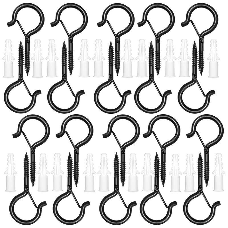 20 Piece Q Hanger Hooks With Safety Buckle Hanging Screw-5.6cm Multipurpose