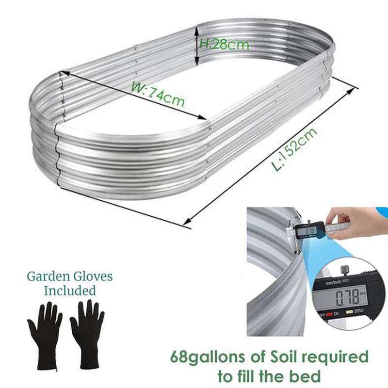 Galvanised Metal Raised Bed Vegetable Planter Box For Outdoor Garden