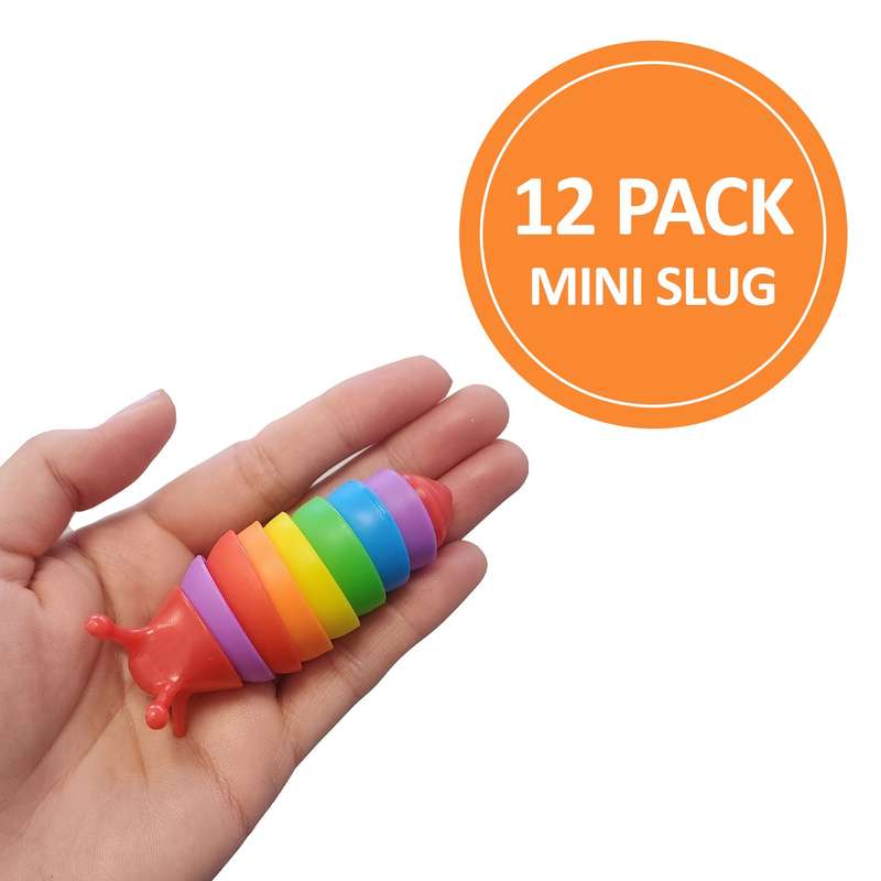 12-Piece Mini Fidget Toys Set | Anxiety Relief Slugs & Party Favors |