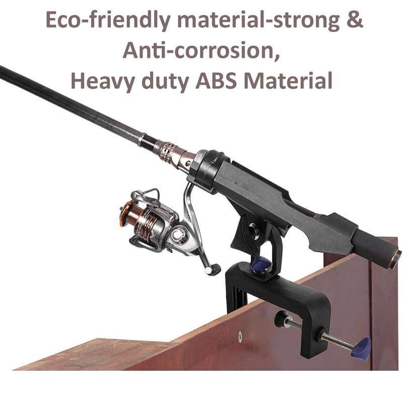 2 Pack Boat Fishing Rod Holders 360 Adjustable With Large Clamp Opening