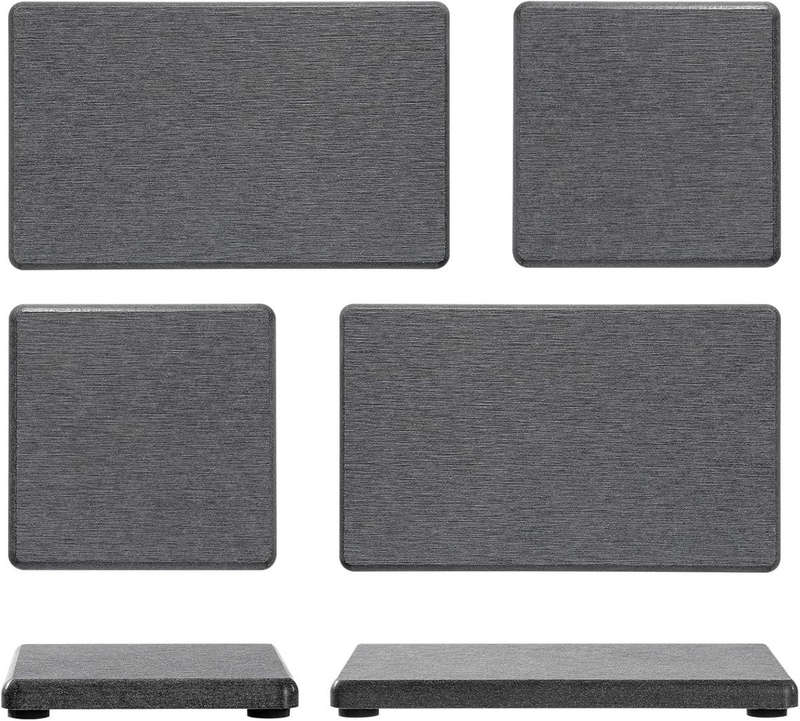 4 Pack Diatomite Coasters Water Absorbant Stone Trays For Bathroom/Kitchen Dark Grey
