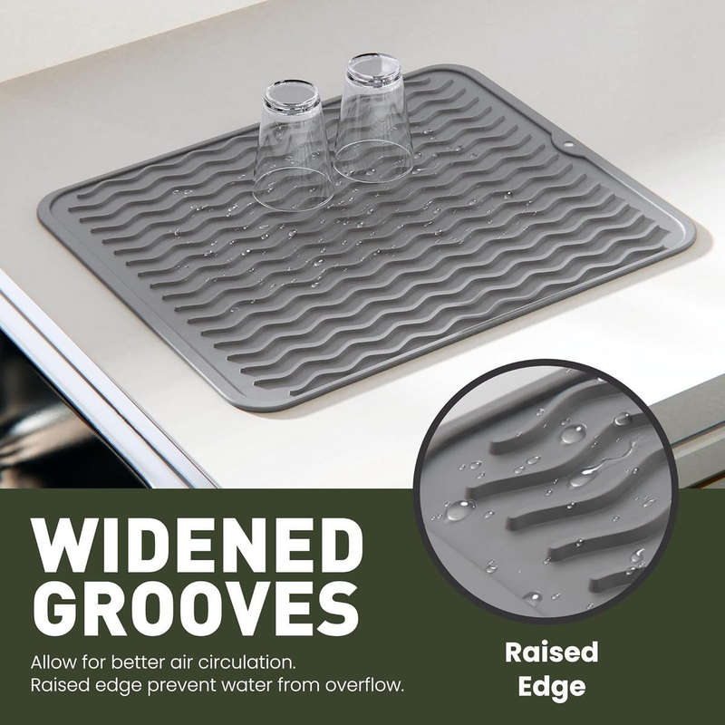 2 Pack Silicone Dish Drying Mat- Heat Resistant Multipurpose Liner-30x40cm