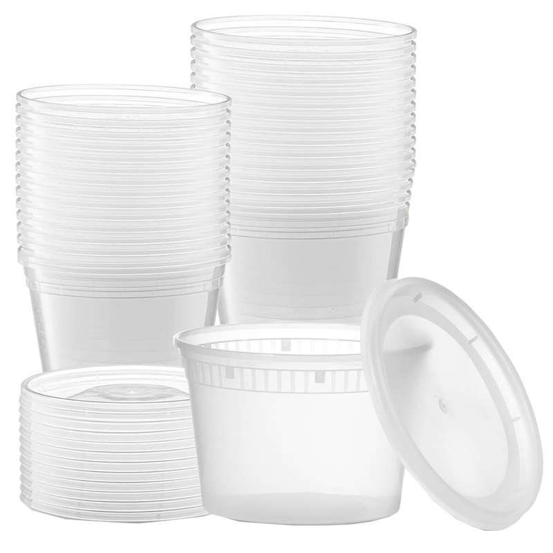 50-Pack Deli Food Storage Containers With Lids For Soup,Meal Prep-475ml