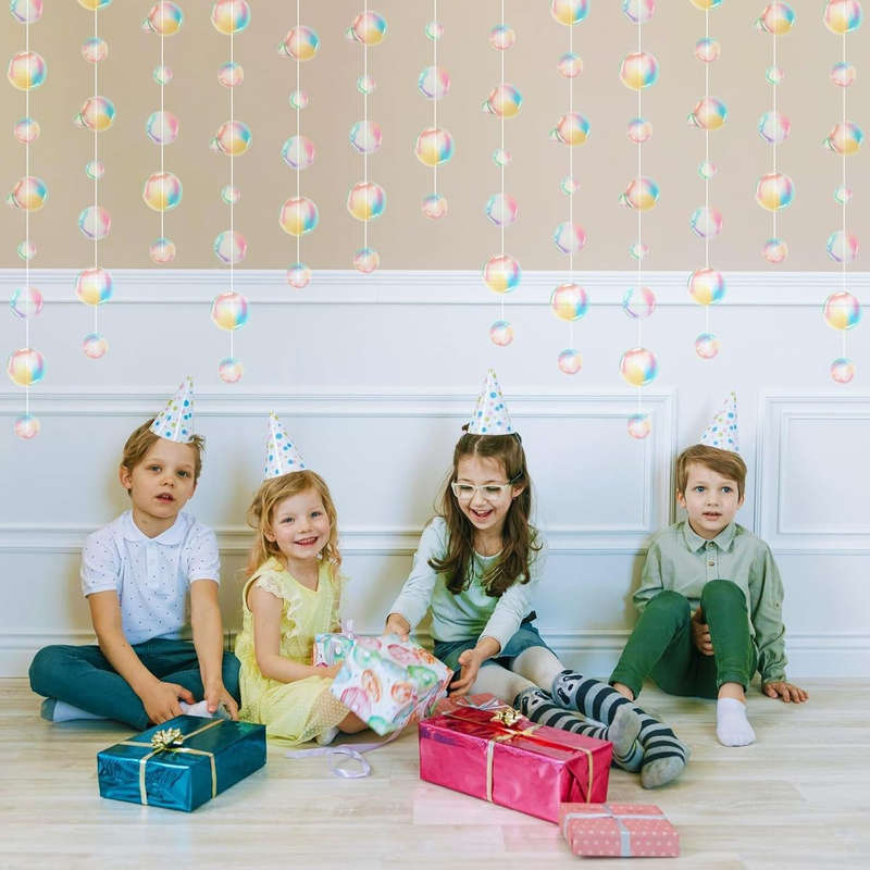 4 Pack Mermaid Party Decoration Transparent Hanging Streamer Bubble Garland