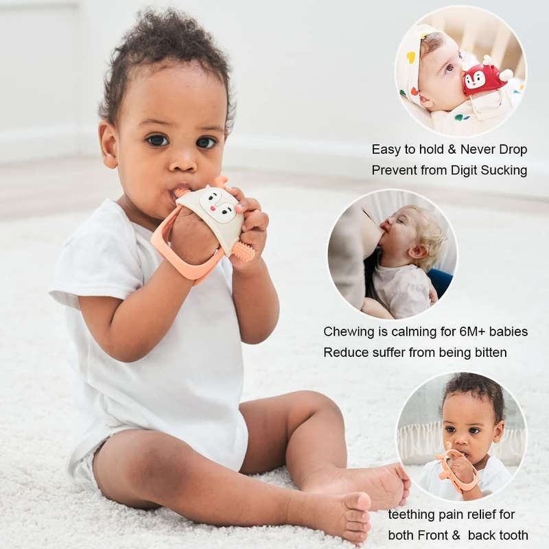 3 Pack Penguin & Deer Teether, Pacifier For Babies New Born Essentials Toy