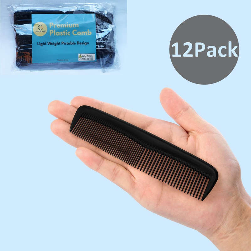 12-Pack Pocket Hair Combs | Fine-Tooth Travel Combs for All Hair Types |