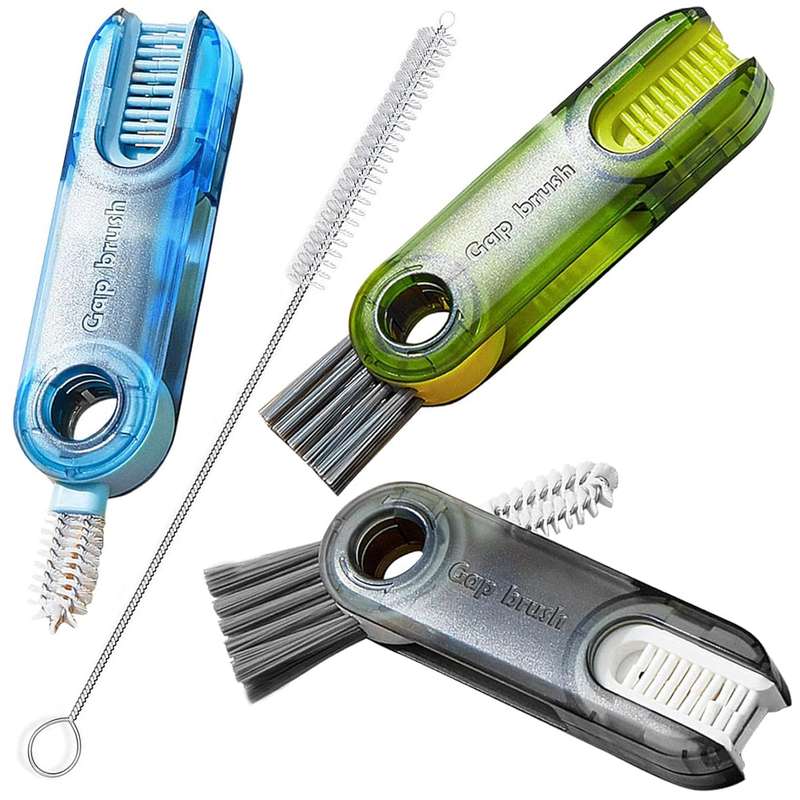 4 Piece 3 in 1 Bottle Tumbler Cup Lid Gap Cleaning Brush Set Multipurpose