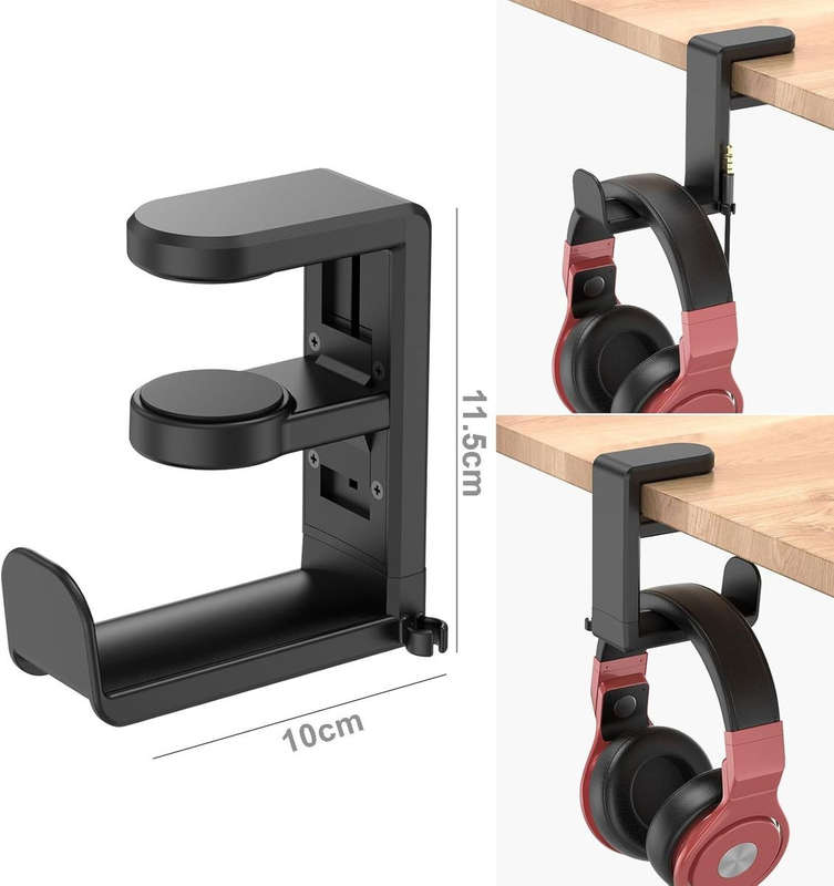 2-Pack 360 Rotating Headphone Stand Holder Gaming Swivel Headset Hanger