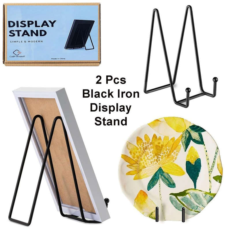 2 Pack Decorative Plate Display Stand For Cook Book Photo Easel -Metal